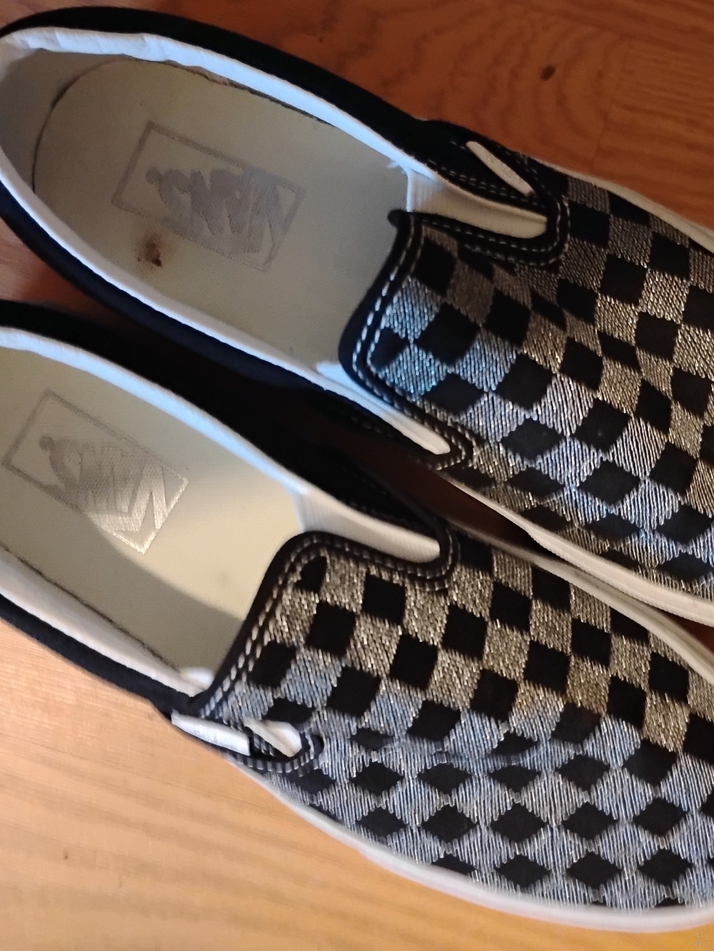 Vans Slip-On Checkerboard- Silver And Black